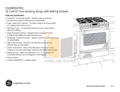 ge cafe range owners manual PDF
