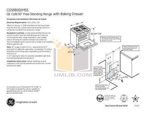 ge cafe range owners manual PDF