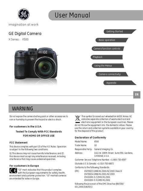 ge digital camera x500 user manual Epub