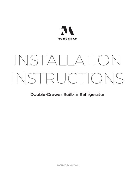 ge monogram refrigerator instruction manual PDF