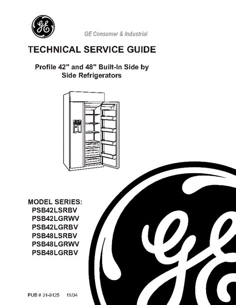 ge side by side refrigerator service manual PDF