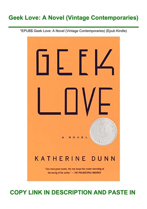 geek love a novel vintage contemporaries Reader