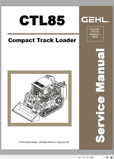 gehl ctl85 parts manual user guide Epub