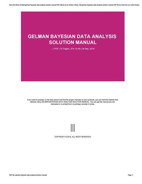 gelman bayesian data analysis solution manual PDF