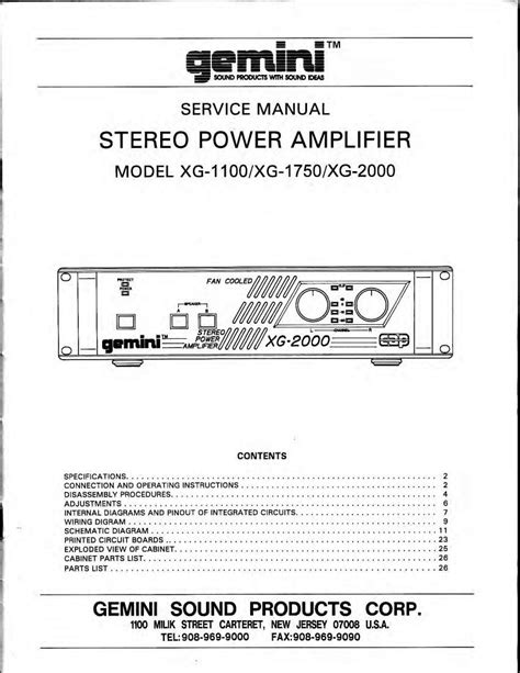 gemini xg 2000 amps owners manual Ebook Kindle Editon