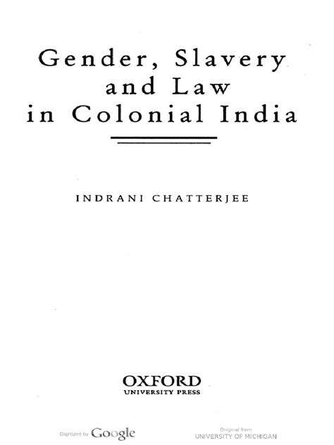 gender slavery and law in colonial india Epub