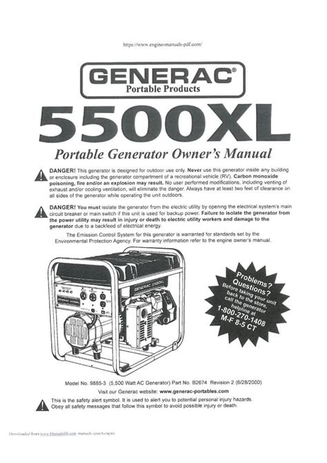 generac 5500 generator manual PDF