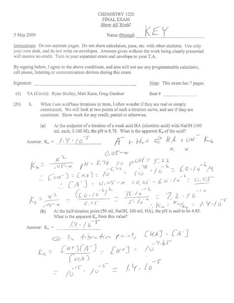 general chemistry final exam answers Reader