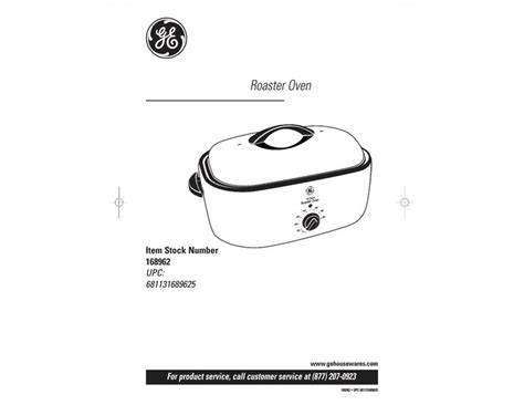 general electric roaster oven manual PDF