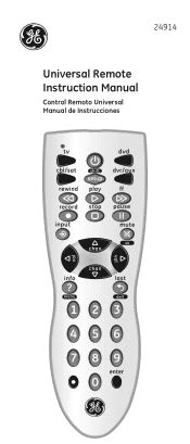 general electric universal remote manual 24914 Doc