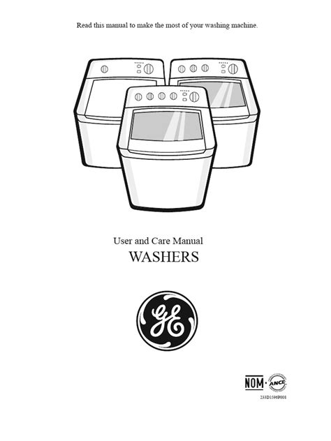 general electric washing machine manual PDF
