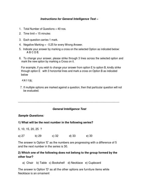 general intelligence test paper Reader