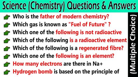 general knowledge chemistry questions answers Reader