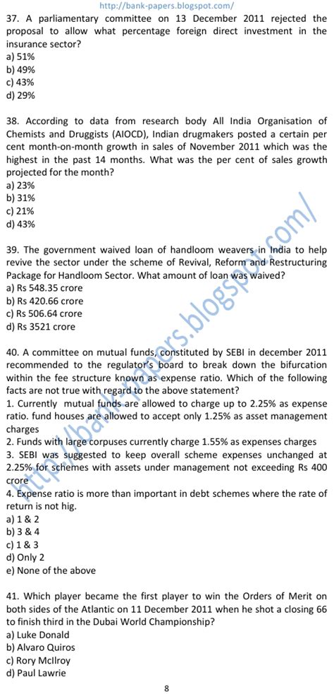 general knowledge papers bank exam PDF