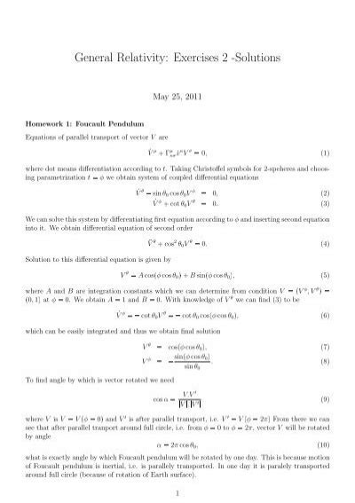 general relativity solutions to exercises Epub