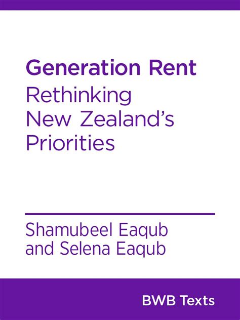 generation rent rethinking new zealands priorities Epub