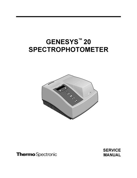 genesys 20 spectrophotometer service manual Kindle Editon