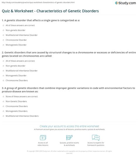 genetic disorder questions and answers Epub