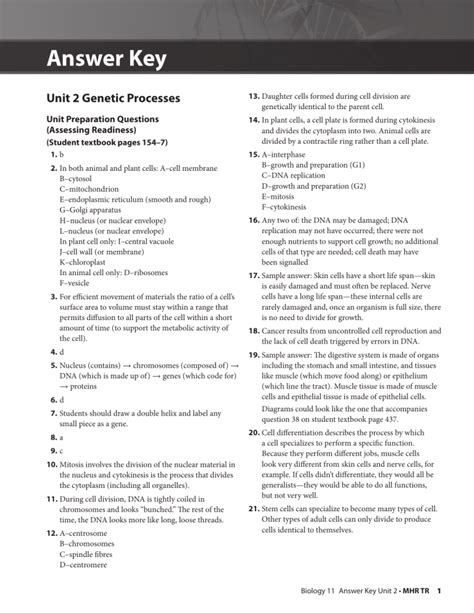 genetic processes mhr textbbok answers Reader