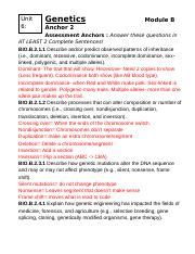 genetics module b anchor 3 answer key PDF