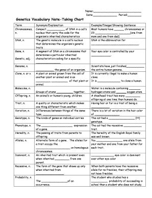 genetics vocabulary quiz answers key Doc