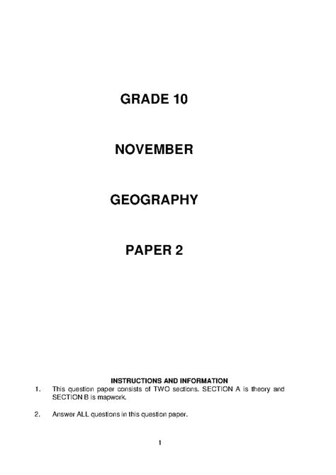 geography paper 2 grade 10 Epub