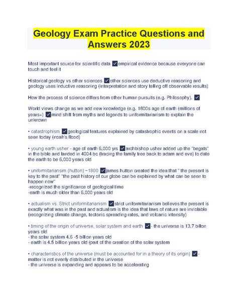 geology test questions and answers Doc