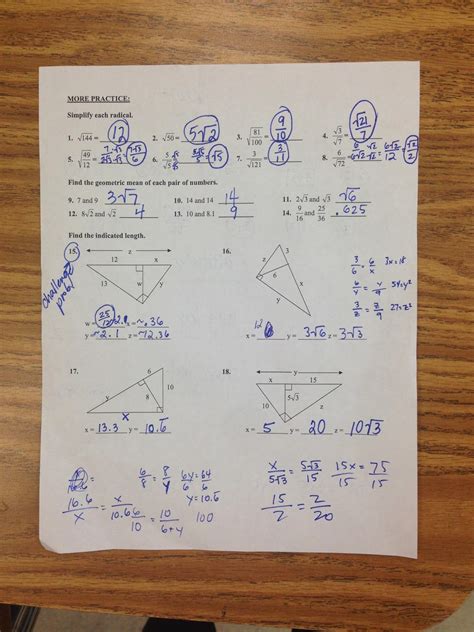 geometric mean answer key Reader