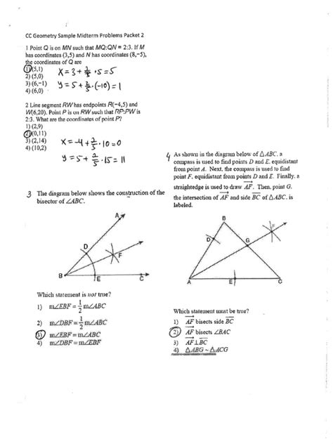 geometry 2nd semester midterm answers Reader