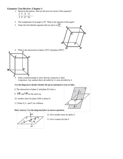 geometry chapter 1 test review Kindle Editon