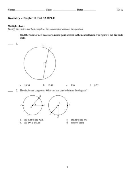 geometry chapter 12 test b PDF