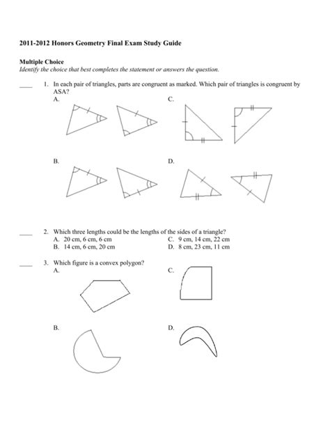 geometry honors final exam 2010 11 answer Doc