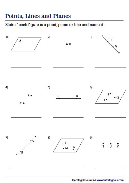 geometry practice work answers points line plane Doc