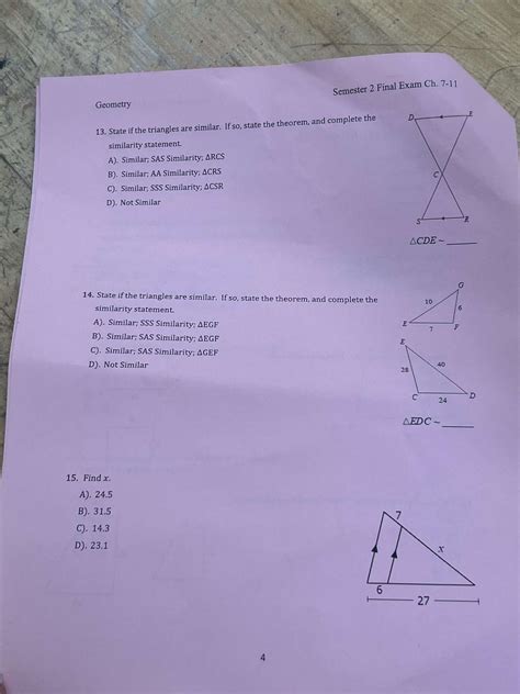 geometry semester 2 final exam apex answers PDF