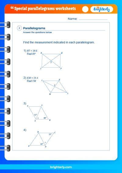 geometry special parallelograms answer key PDF