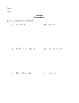 geometry summer packet answer key Epub