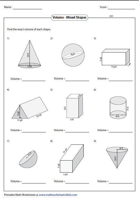 geometry volume and similar solids answer key PDF