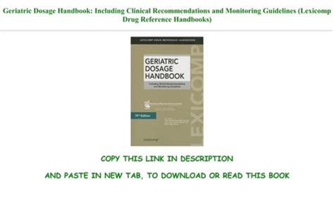 geriatric dosage handbook lexicomps drug reference handbooks Doc