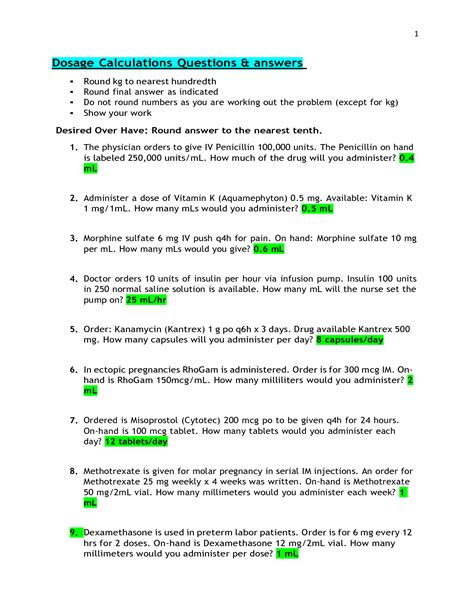 germanna dosage calculations answer key Doc