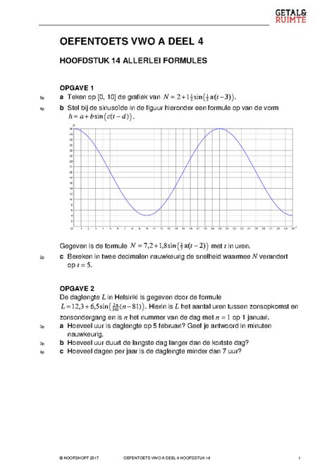 getal en ruimte vwo 4 wiskunde a oefenen PDF