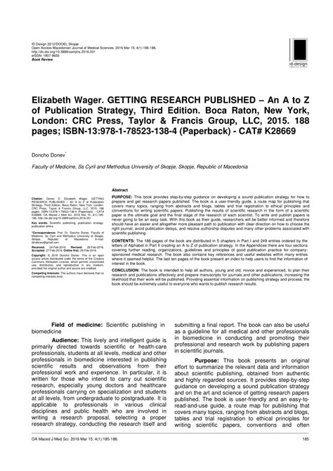 getting research published an a to z of publication strategy Epub