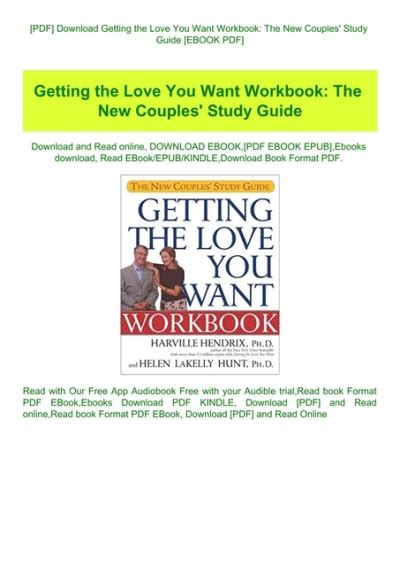 getting the love you want workbook the new couples study guide Epub