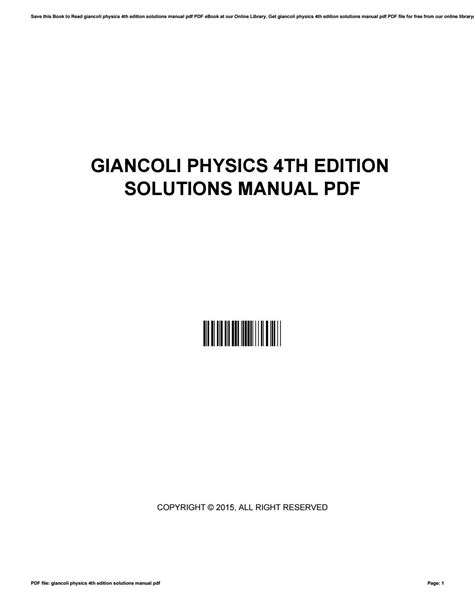giancoli 4th edition solutions manual Epub