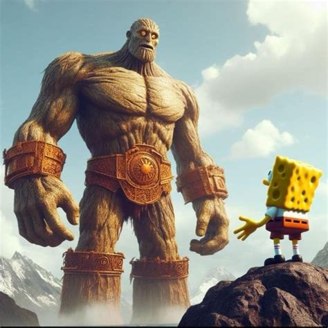 giant spongebob with woods