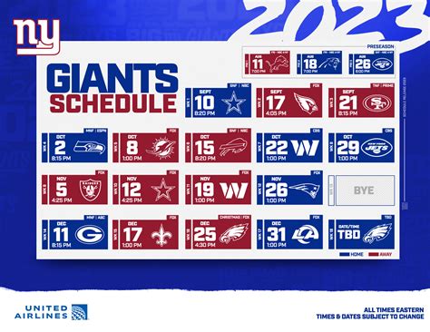 giants schedule