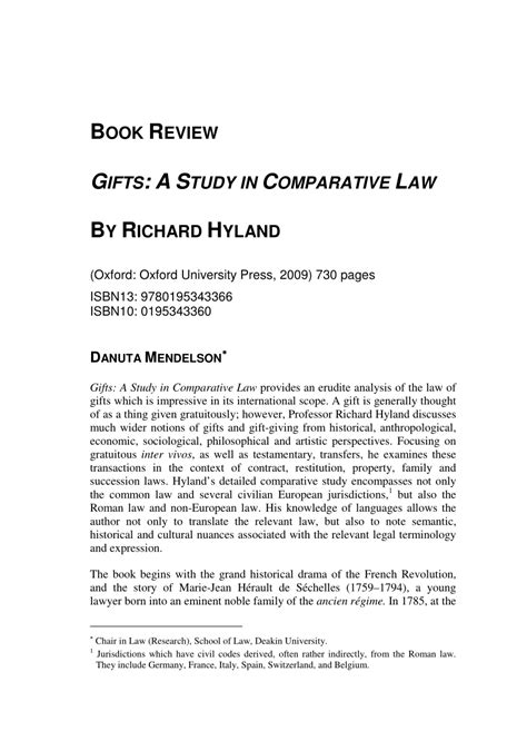 gifts a study in comparative law Epub
