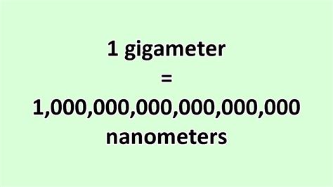 gigameter to nanometer