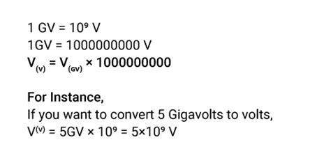 gigavolts to volts