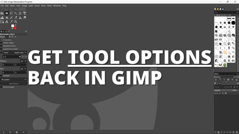 gimp show top menu