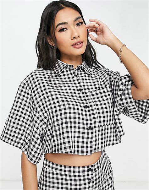 gingham crop shirt